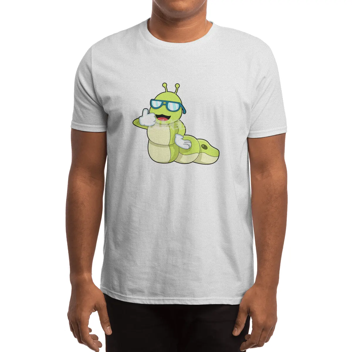 Caterpillar with Glasses Spor T-Shirt