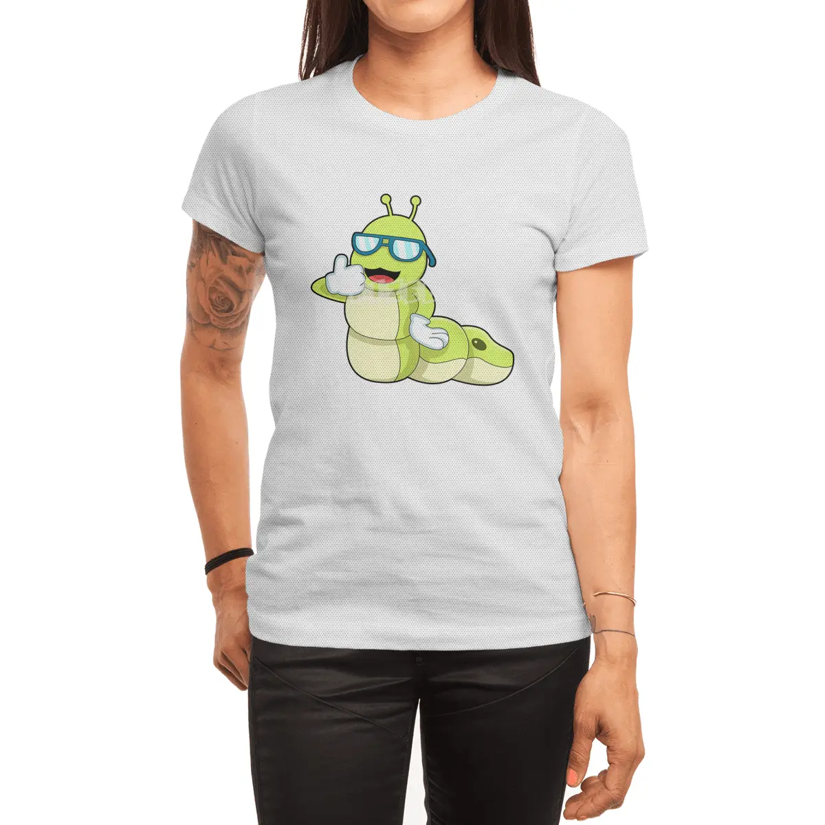 Caterpillar with Glasses Spor T-Shirt