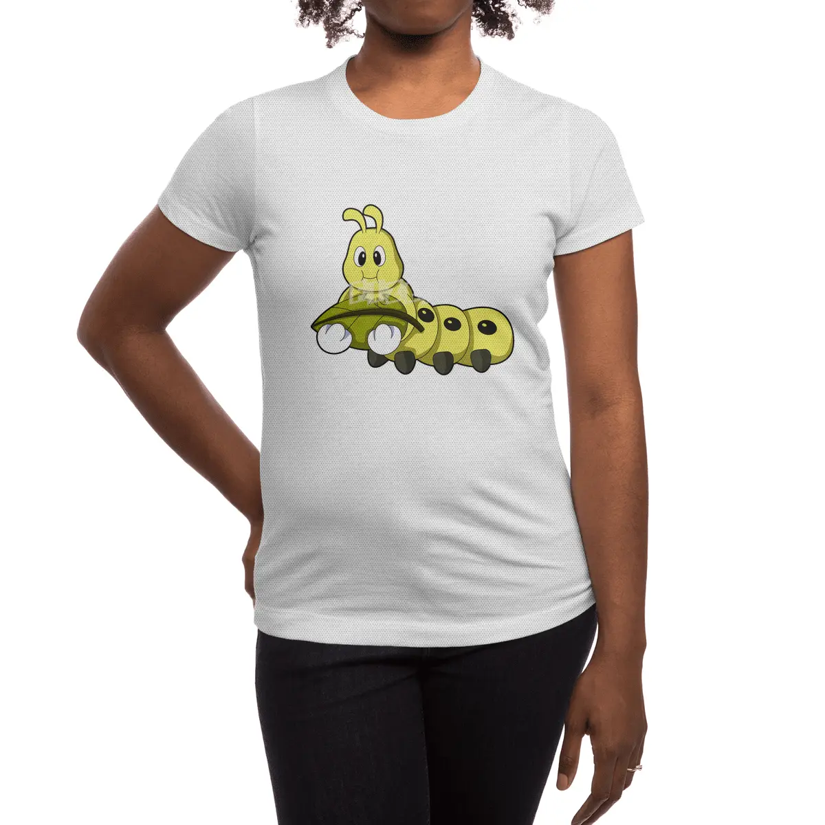 Caterpillar with Leaf Spor T-Shirt