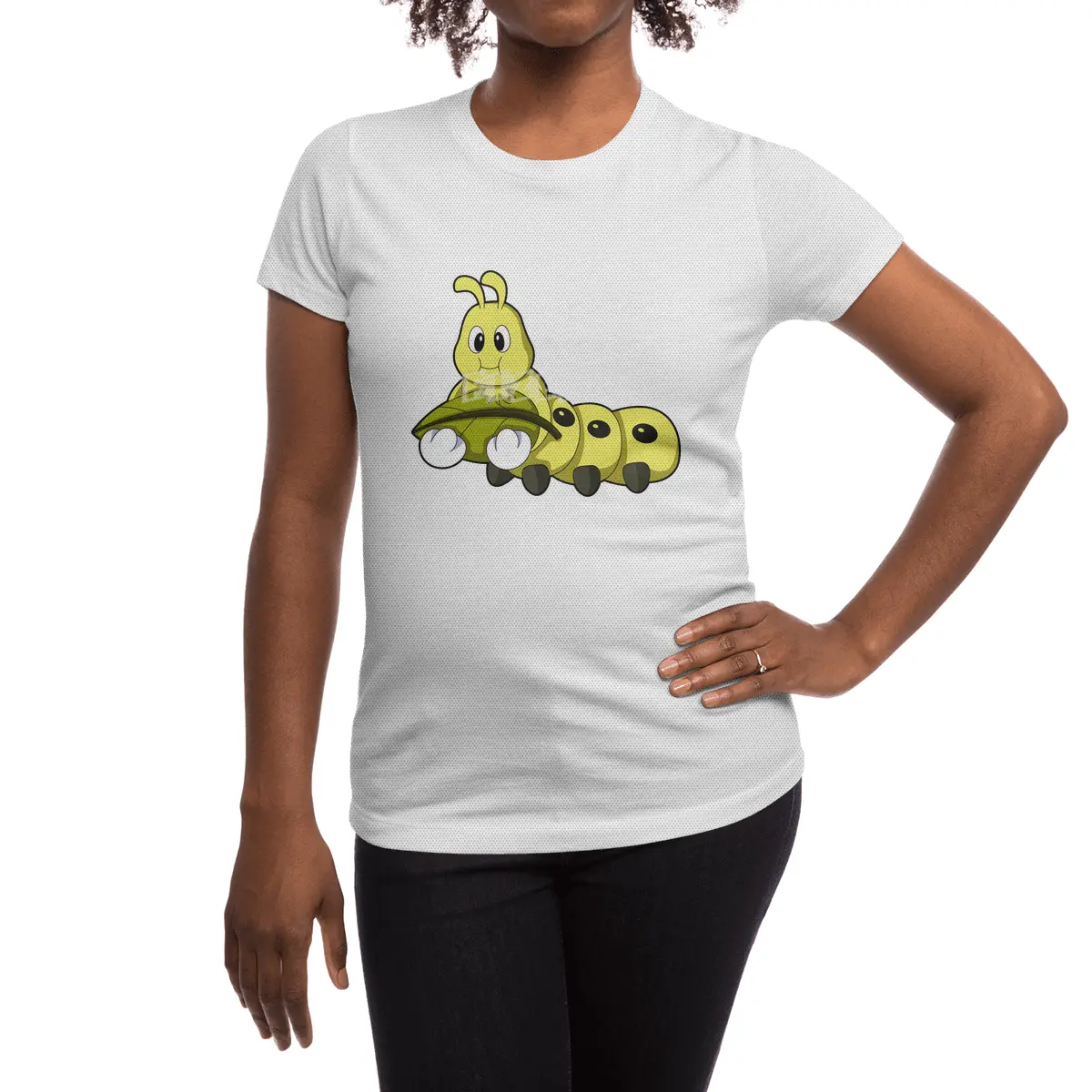 Caterpillar with Leaf Spor T-Shirt