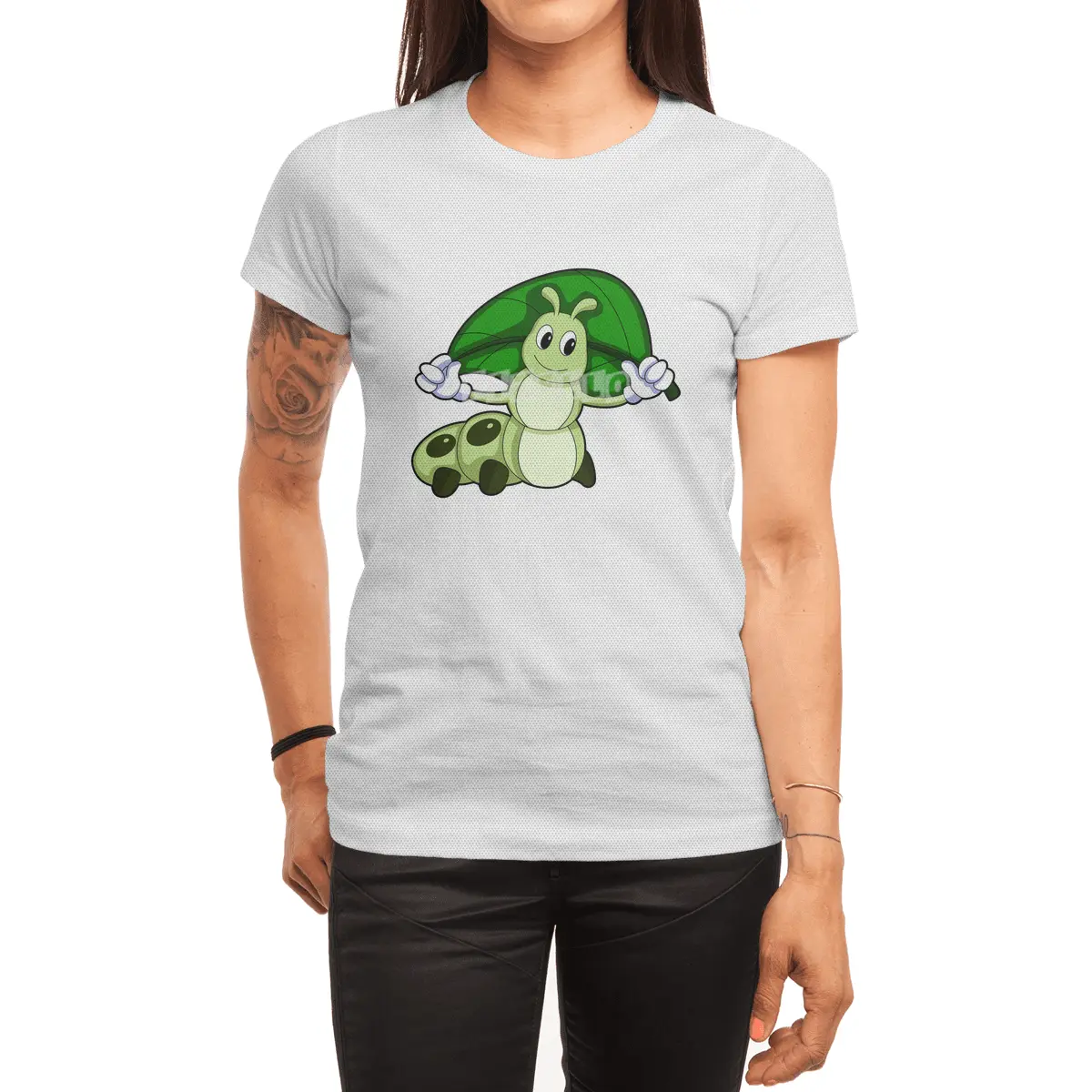 Caterpillar with Leaf Spor T-Shirt