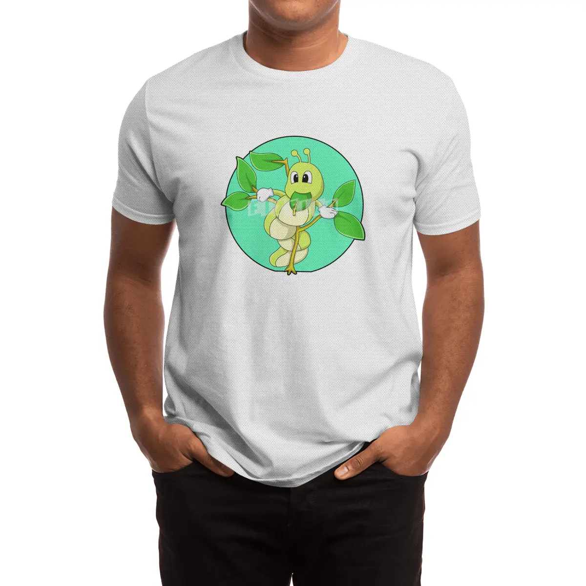 Caterpillar with Leaf Spor T-Shirt