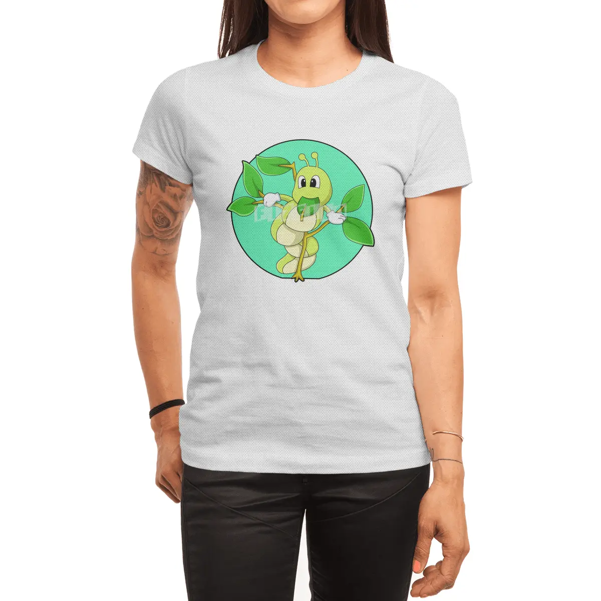 Caterpillar with Leaf Spor T-Shirt