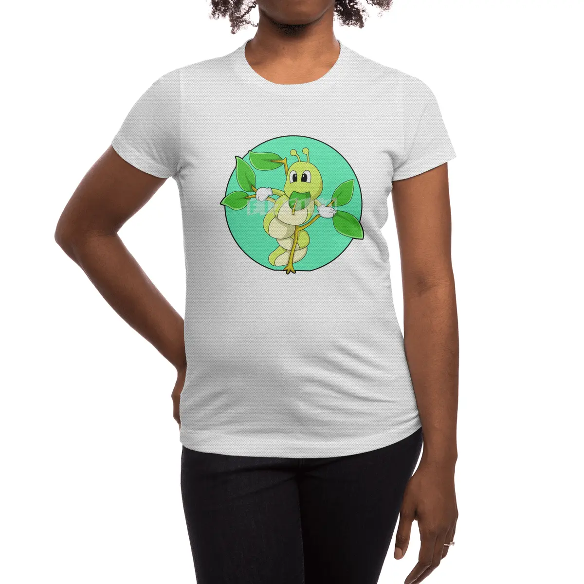 Caterpillar with Leaf Spor T-Shirt