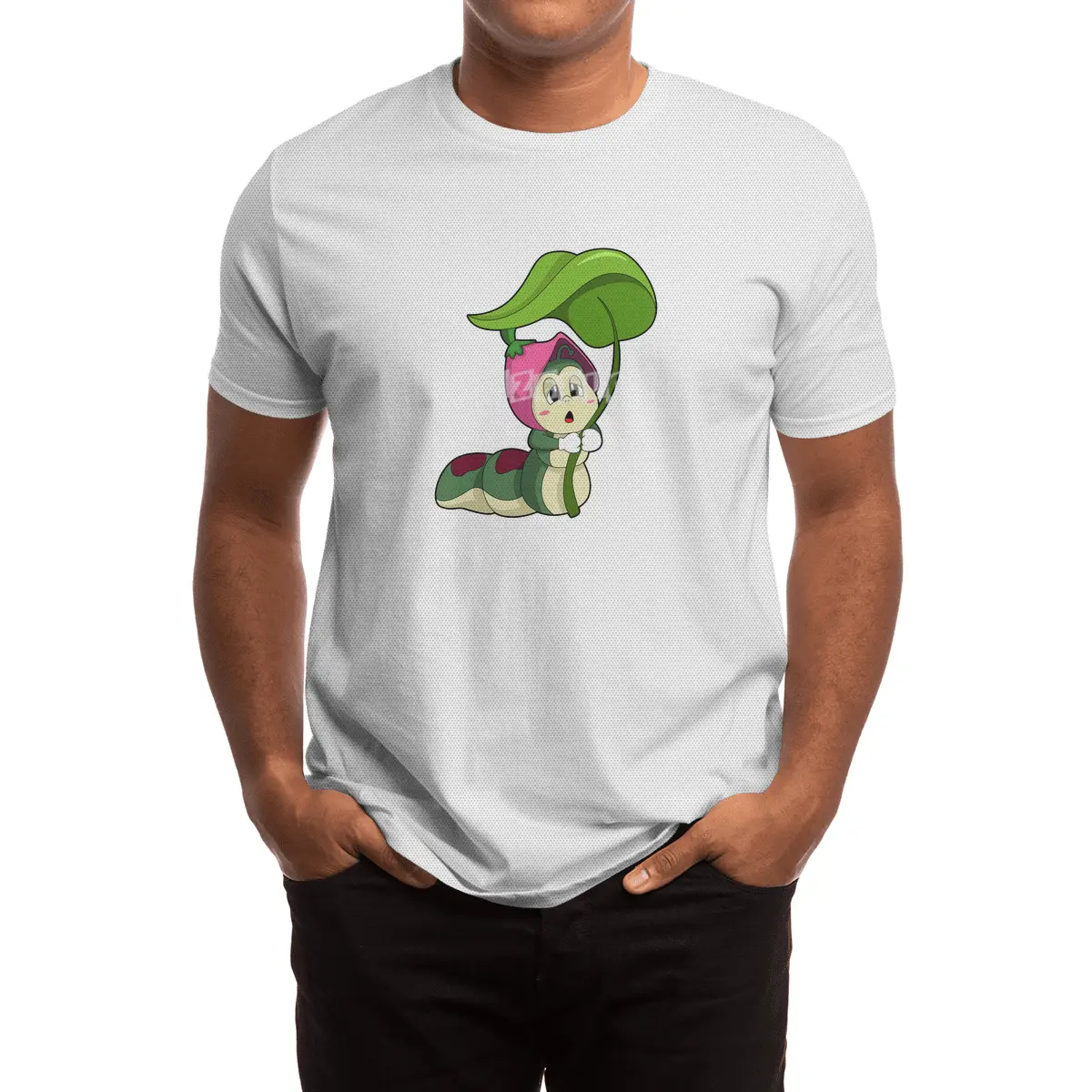 Caterpillar with Leaf Spor T-Shirt