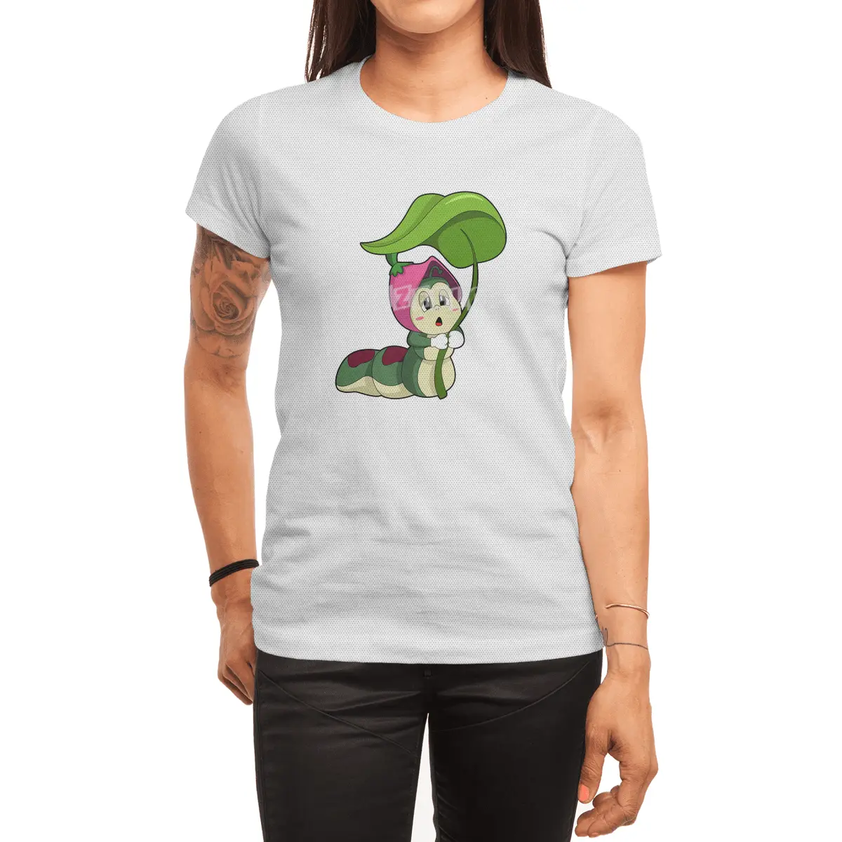 Caterpillar with Leaf Spor T-Shirt