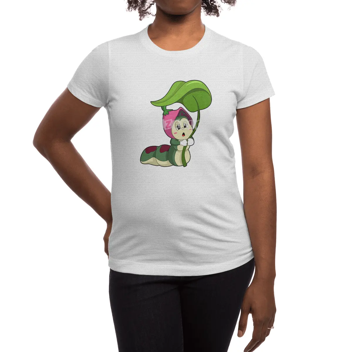 Caterpillar with Leaf Spor T-Shirt
