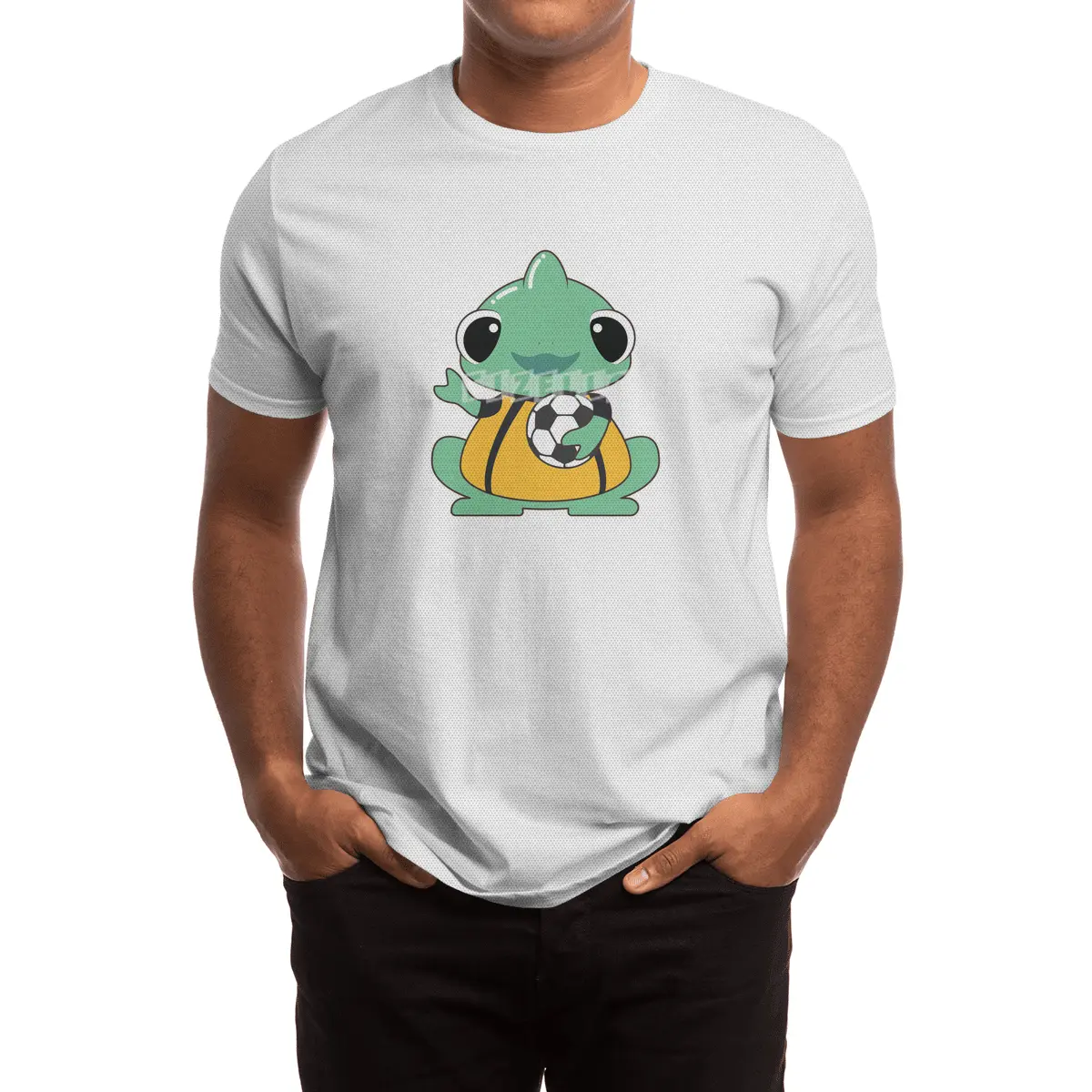 Chameleon as Goalkeeper with Soccer ball Spor T-Shirt