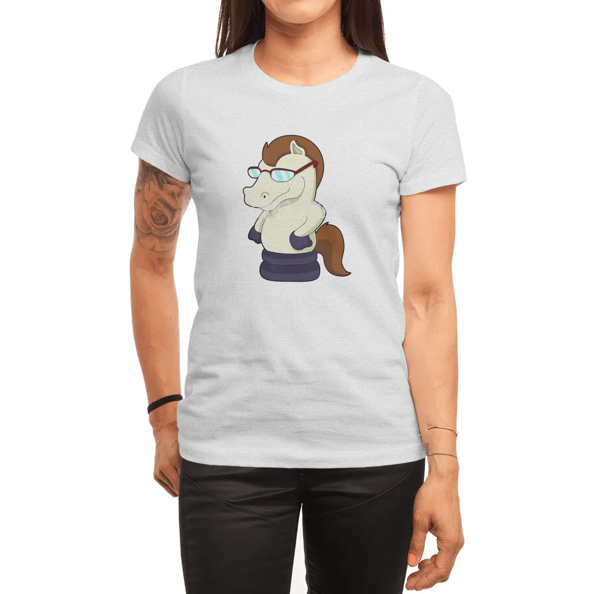 Chess piece Knight as Horse with Sunglasses Spor T-Shirt