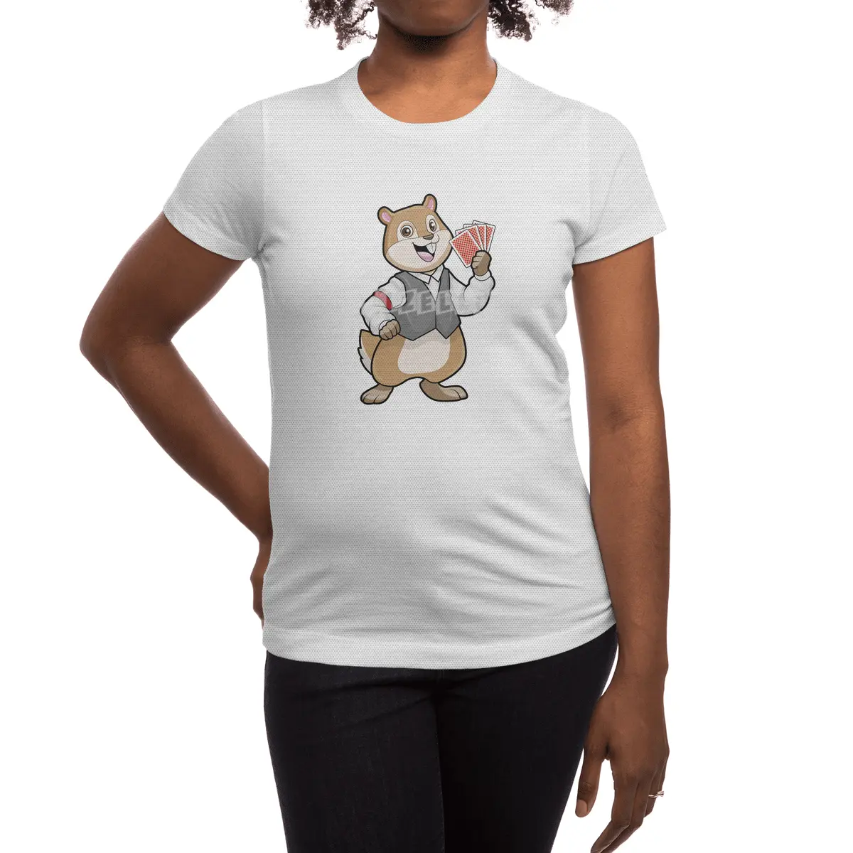 Chipmunk at Poker with Poker cards Spor T-Shirt