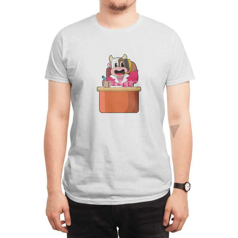 Cow as Secretary with Table Spor T-Shirt