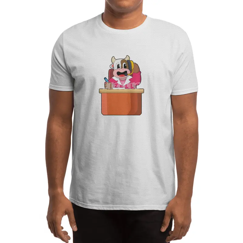 Cow as Secretary with Table Spor T-Shirt