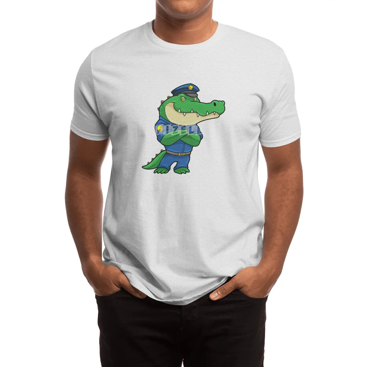 Crocodile as Police officer with Police uniform Spor T-Shirt