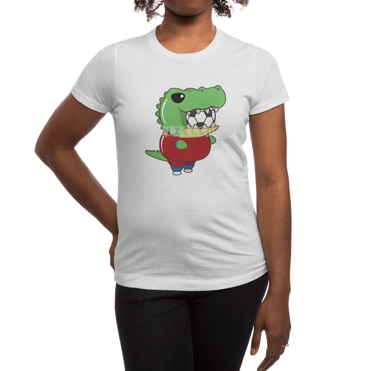 Crocodile as Soccer player with Soccer ball Spor T-Shirt