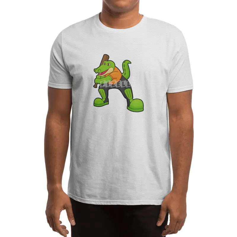 Crocodile at Cricket with Cricket bat Spor T-Shirt