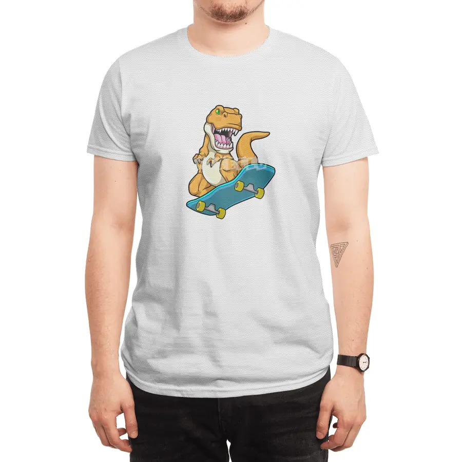 Dinosaur as Skater with Skateboard Spor T-Shirt