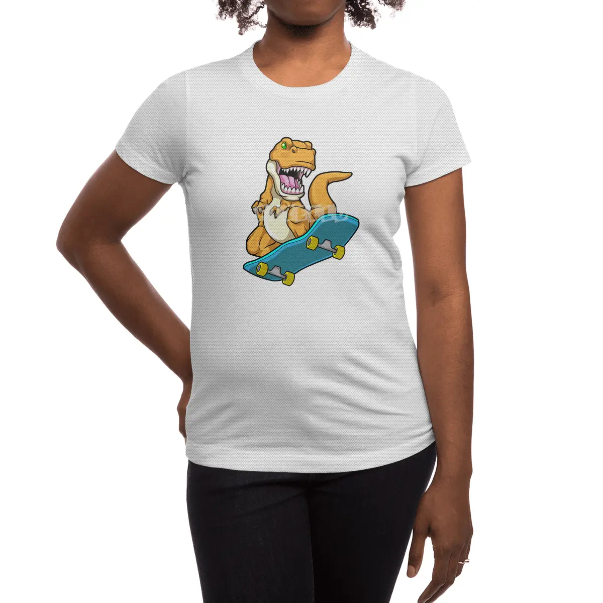 Dinosaur as Skater with Skateboard Spor T-Shirt