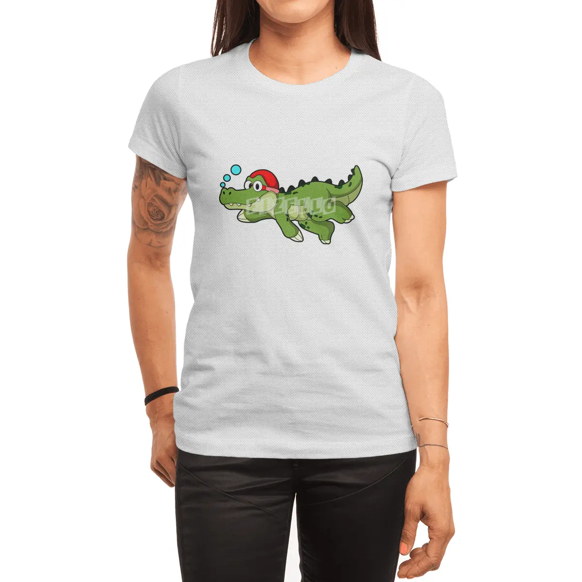 Dinosaur at Swimming under Water Spor T-Shirt