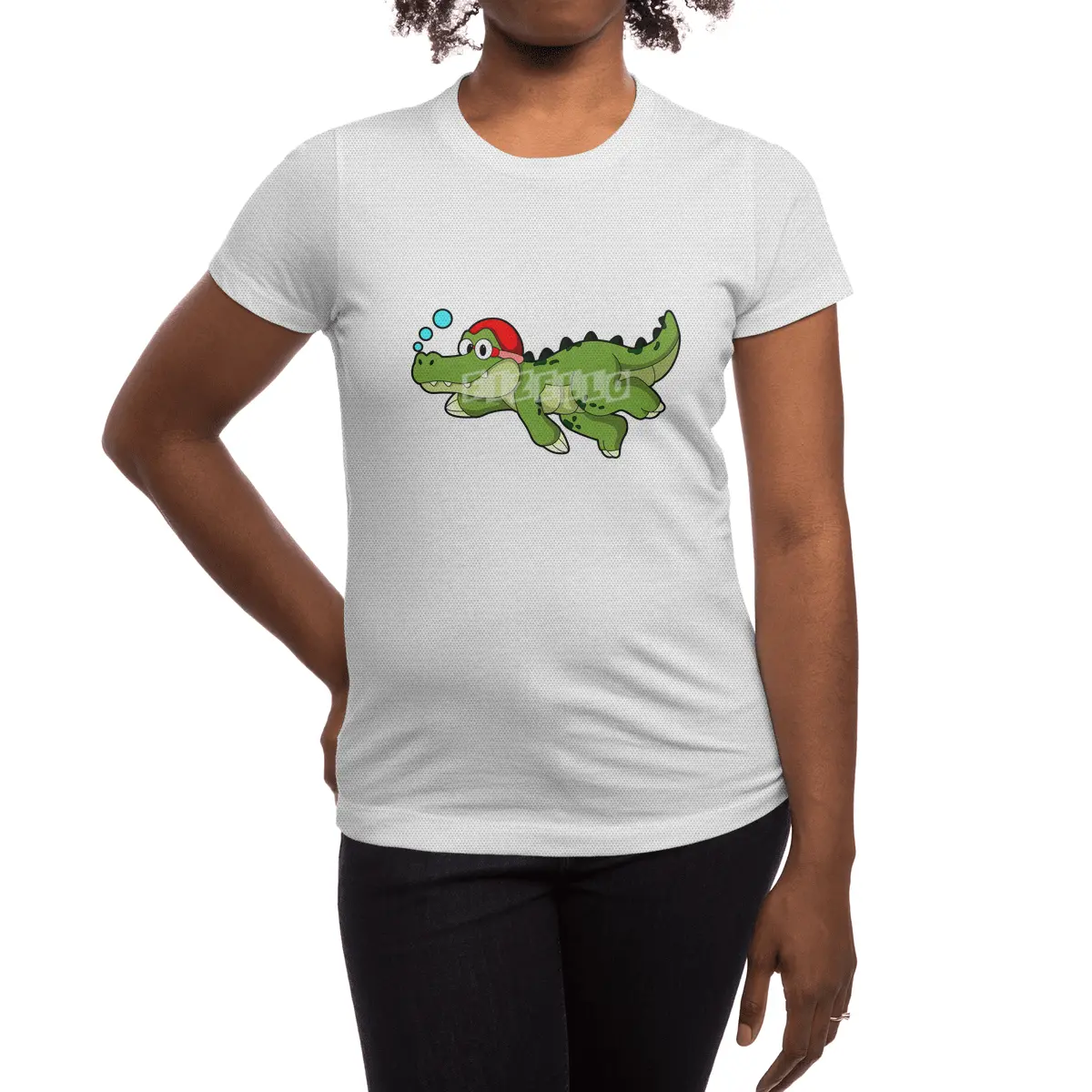 Dinosaur at Swimming under Water Spor T-Shirt