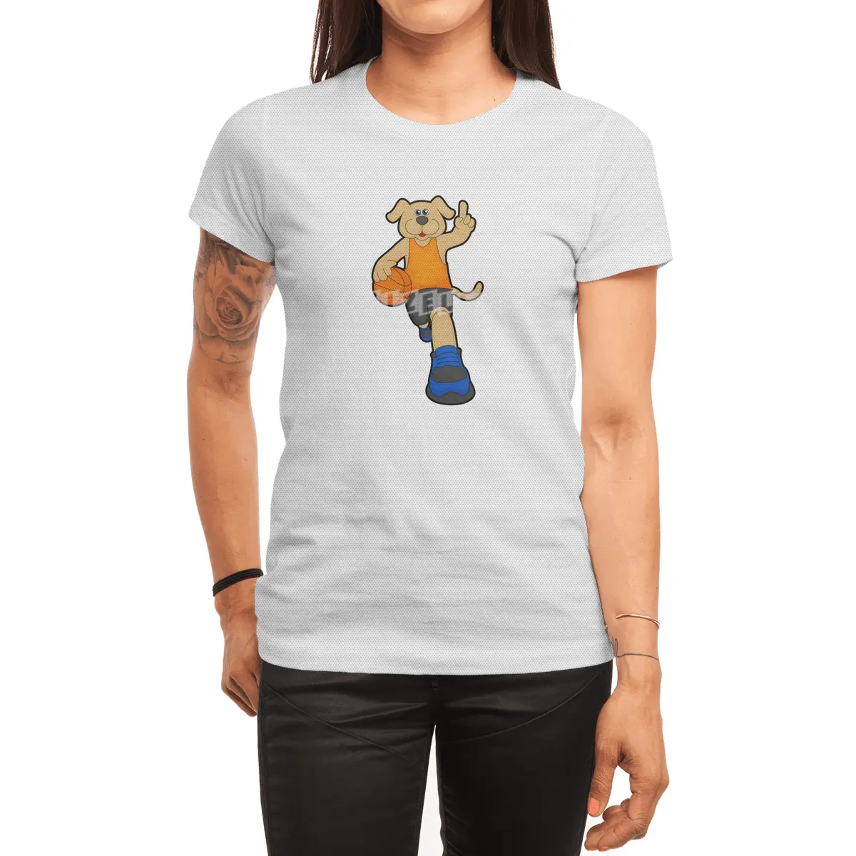 Dog as Basketball player with Basketball Spor T-Shirt