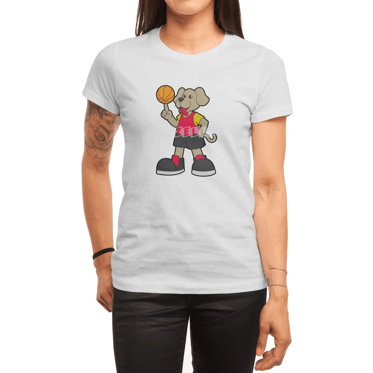 Dog as Basketball player with Basketball Spor T-Shirt