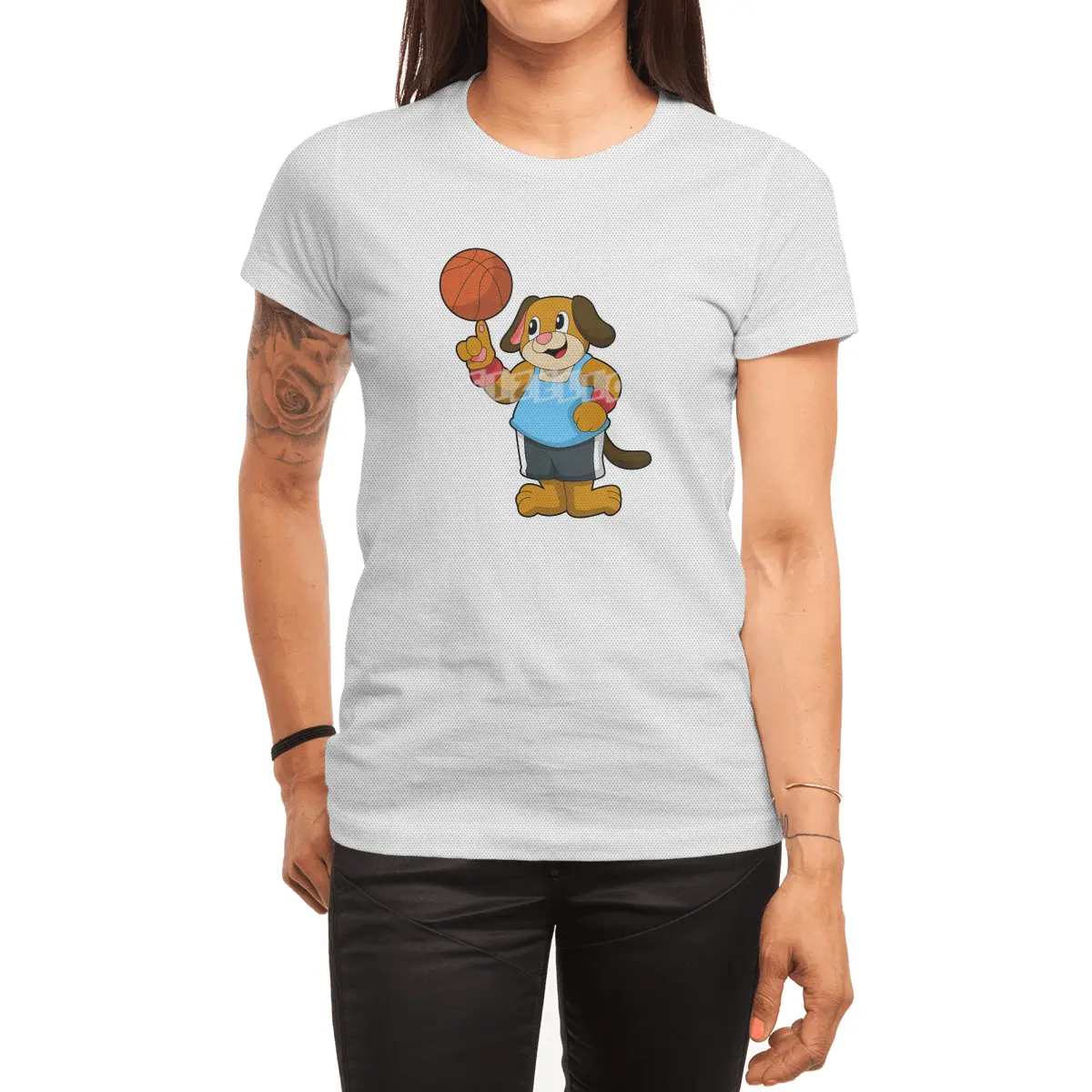 Dog as Basketball player with Basketball Spor T-Shirt