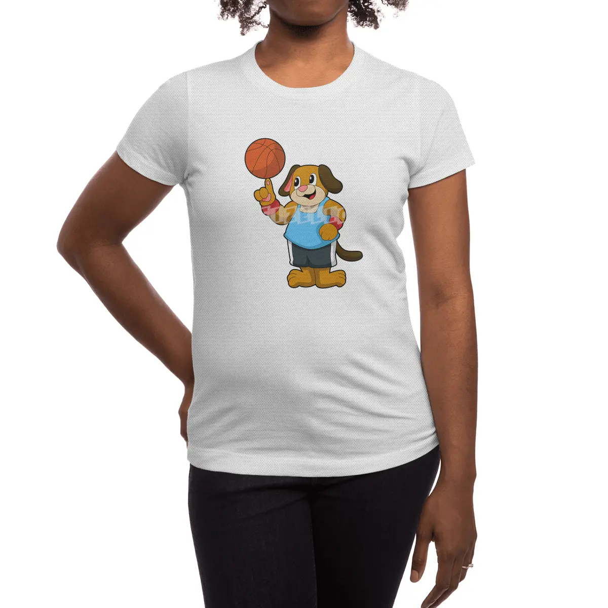 Dog as Basketball player with Basketball Spor T-Shirt