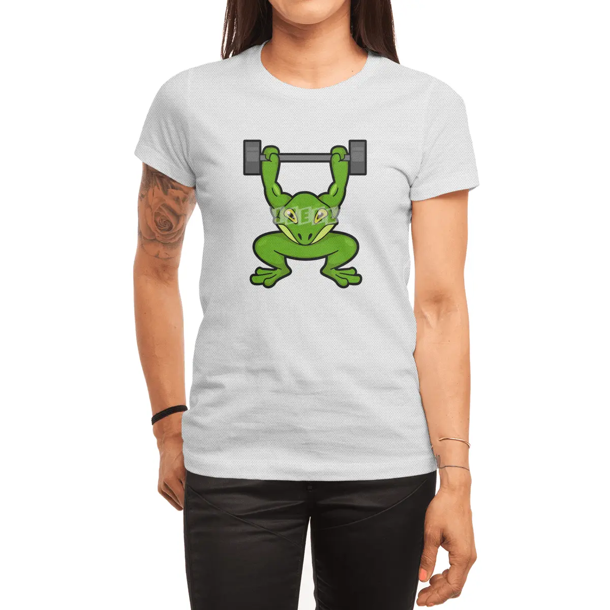 Frog at Bodybuilding with Barbell Spor T-Shirt