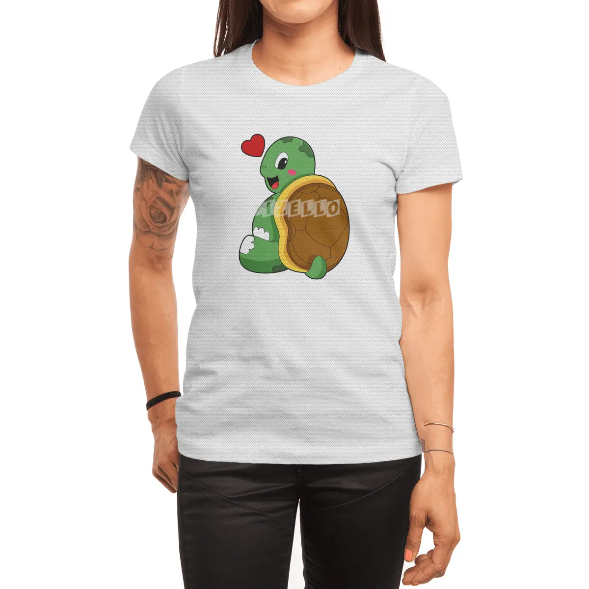 Turtle with Heart Spor T-Shirt
