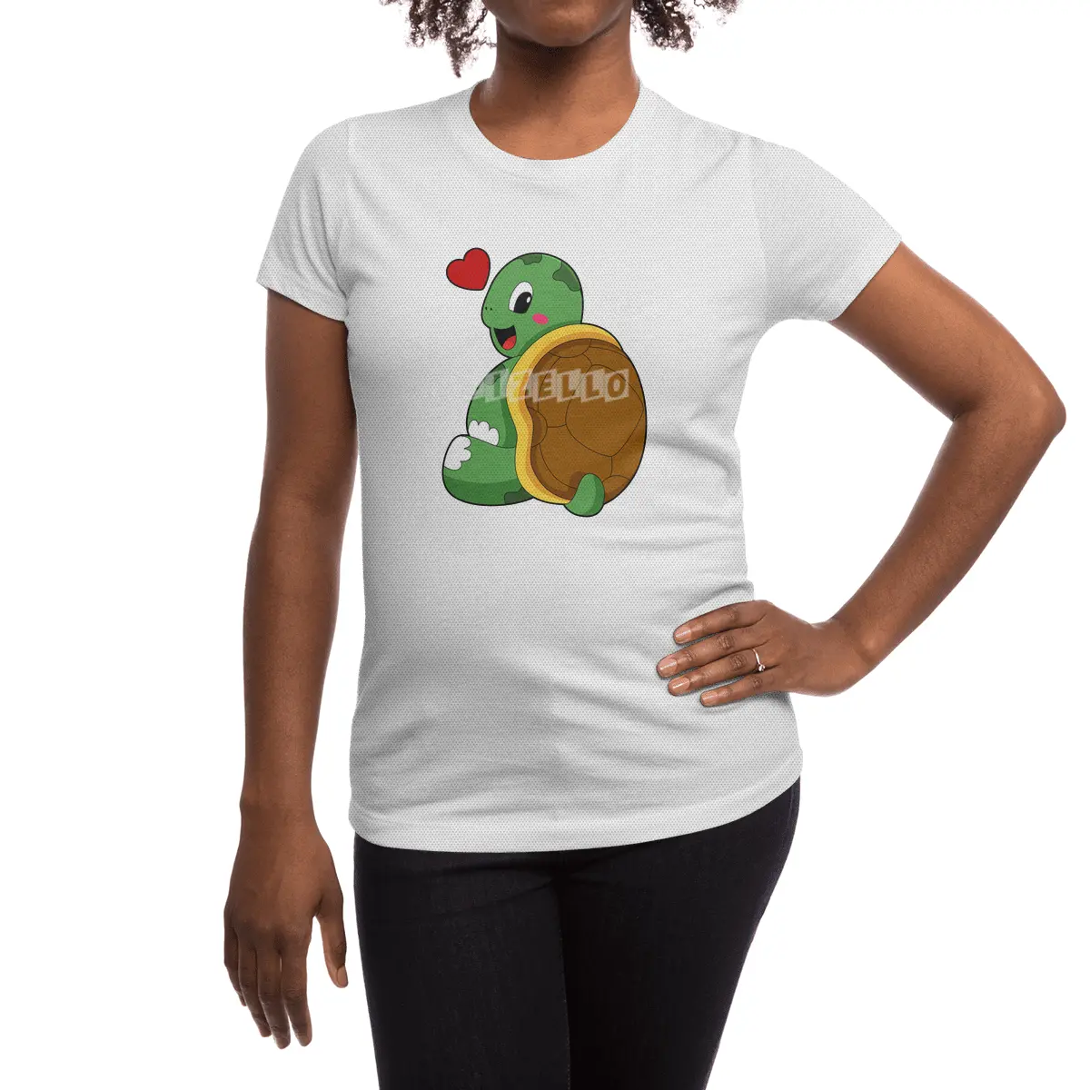 Turtle with Heart Spor T-Shirt
