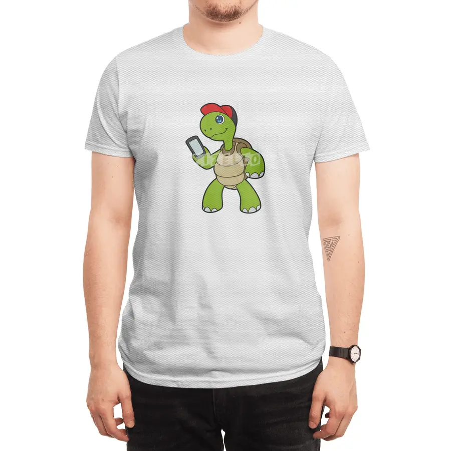 Turtle with Phone & Hat Spor T-Shirt