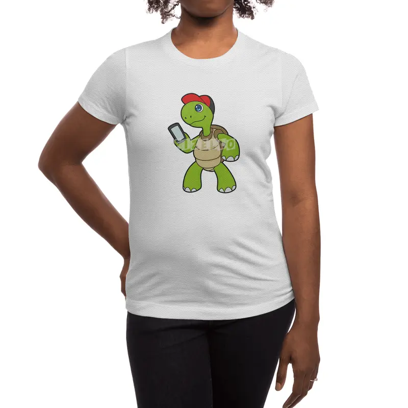 Turtle with Phone & Hat Spor T-Shirt