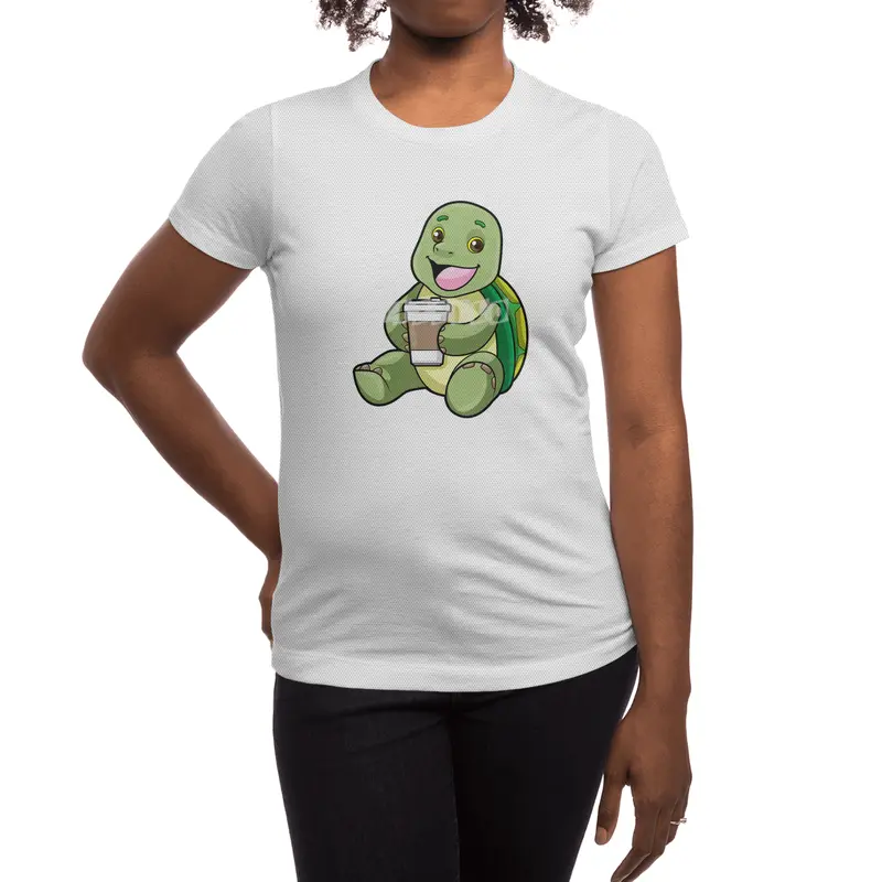 Turtle with Shell & Coffee to go Spor T-Shirt