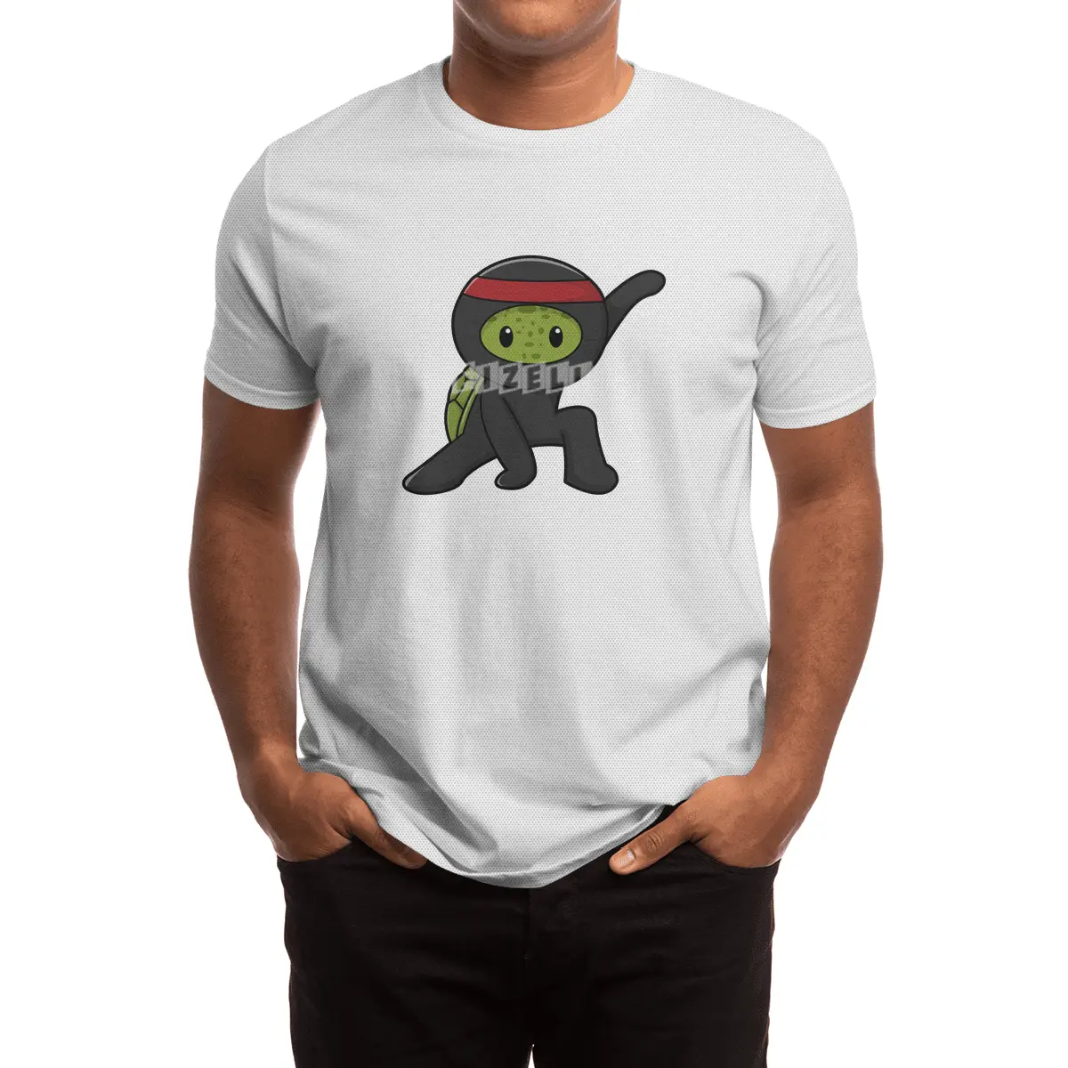 Turtle with Shell as Ninja Spor T-Shirt