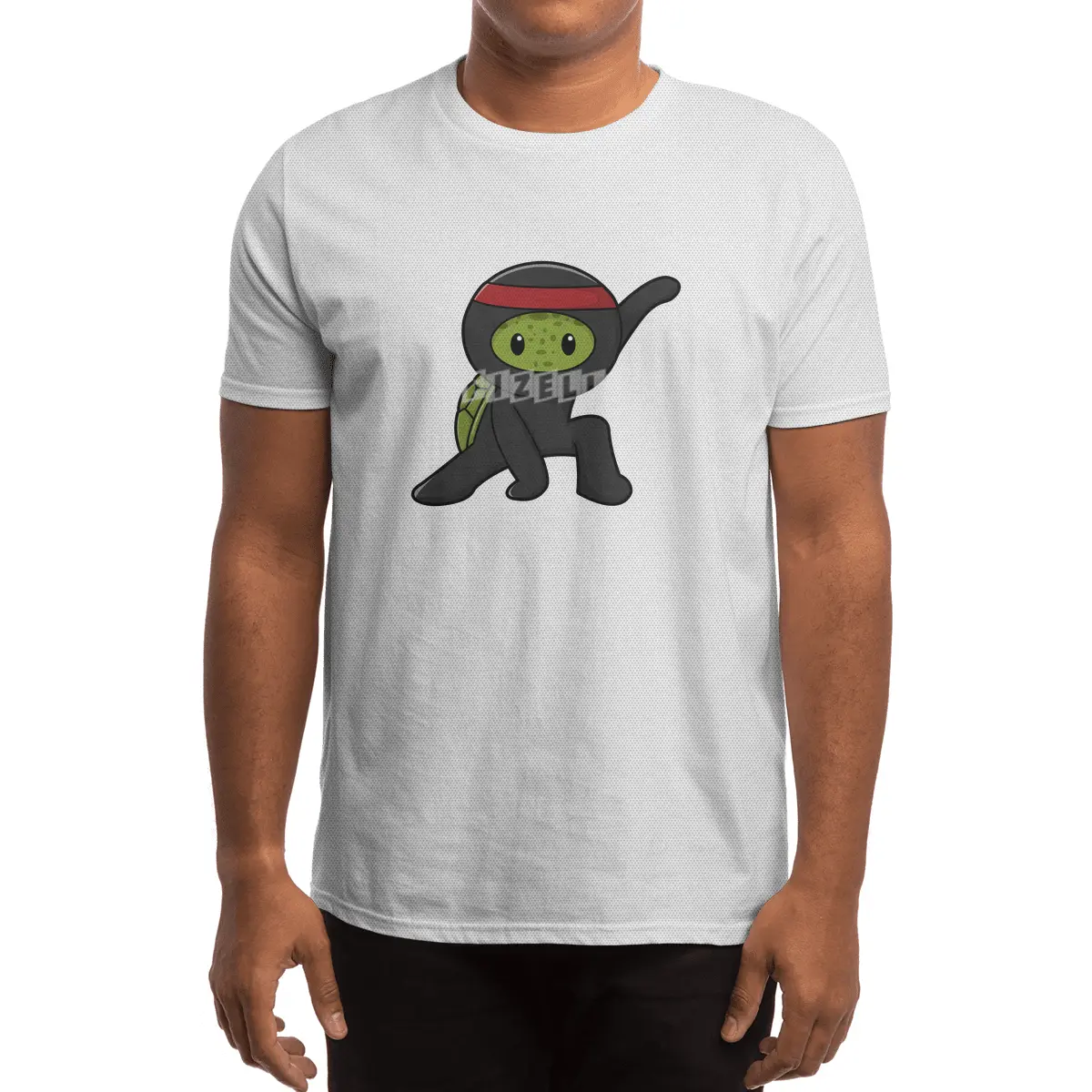 Turtle with Shell as Ninja Spor T-Shirt