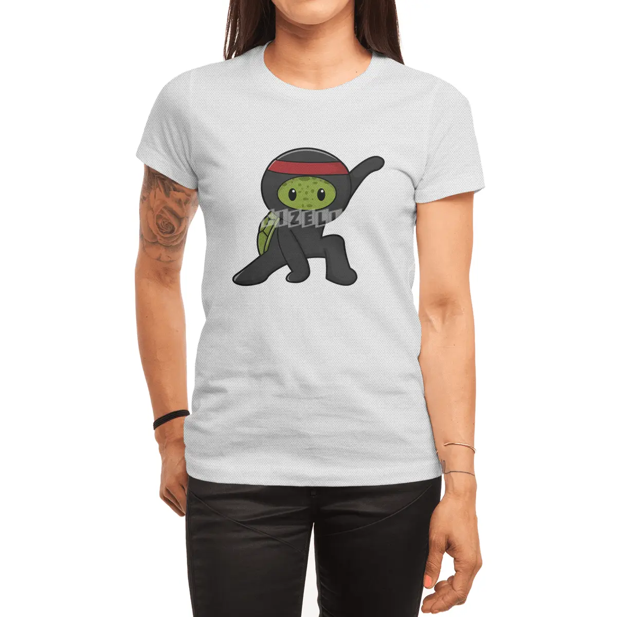 Turtle with Shell as Ninja Spor T-Shirt