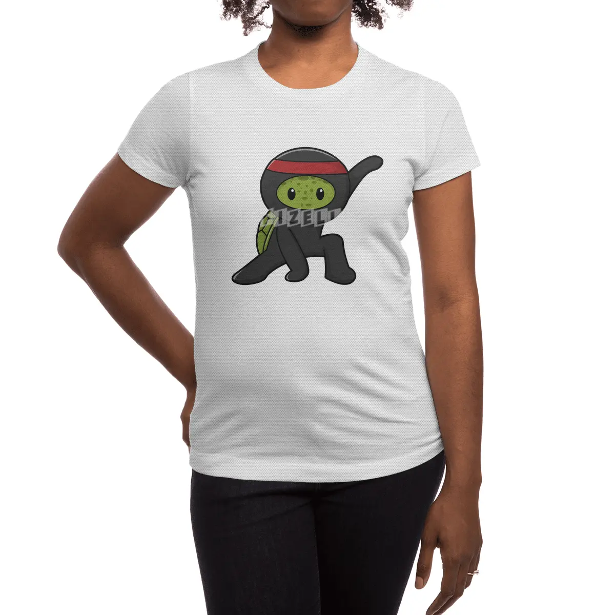 Turtle with Shell as Ninja Spor T-Shirt