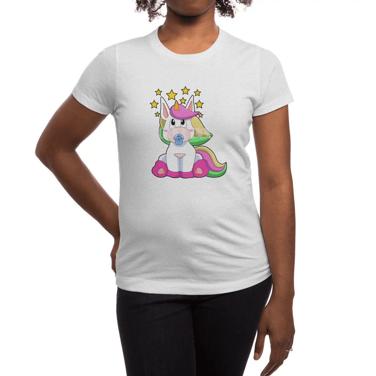 Unicorn as Baby with Pacifier Spor T-Shirt