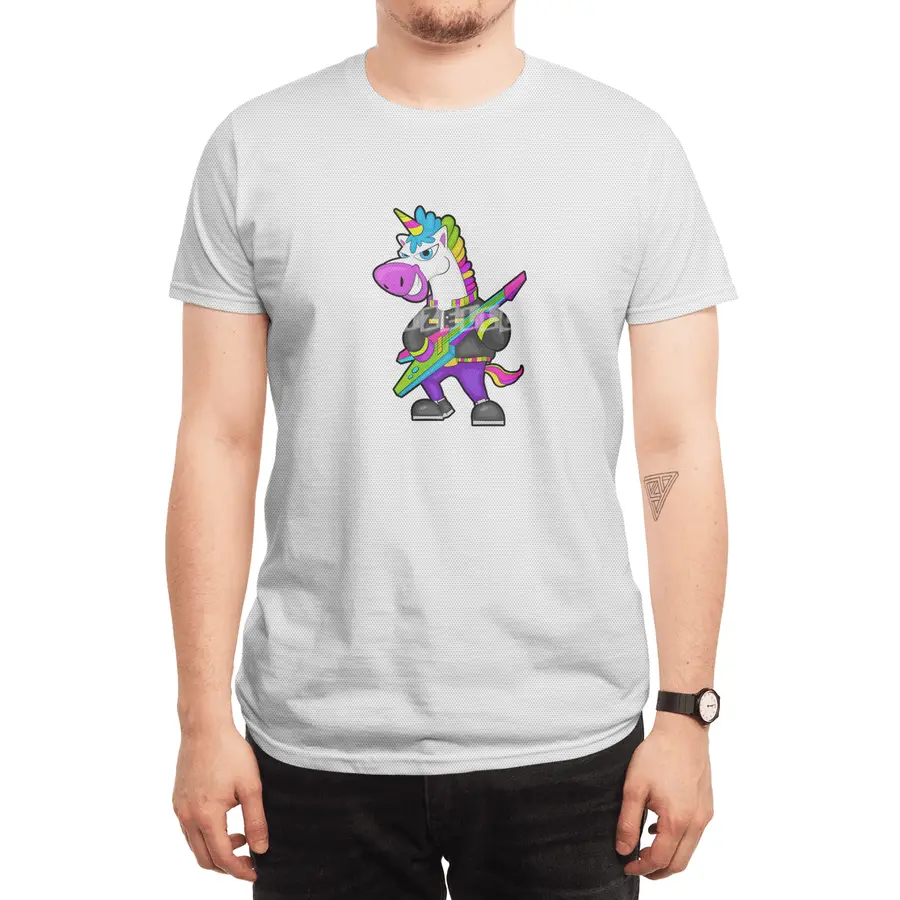 Unicorn as Musician with Guitar Spor T-Shirt