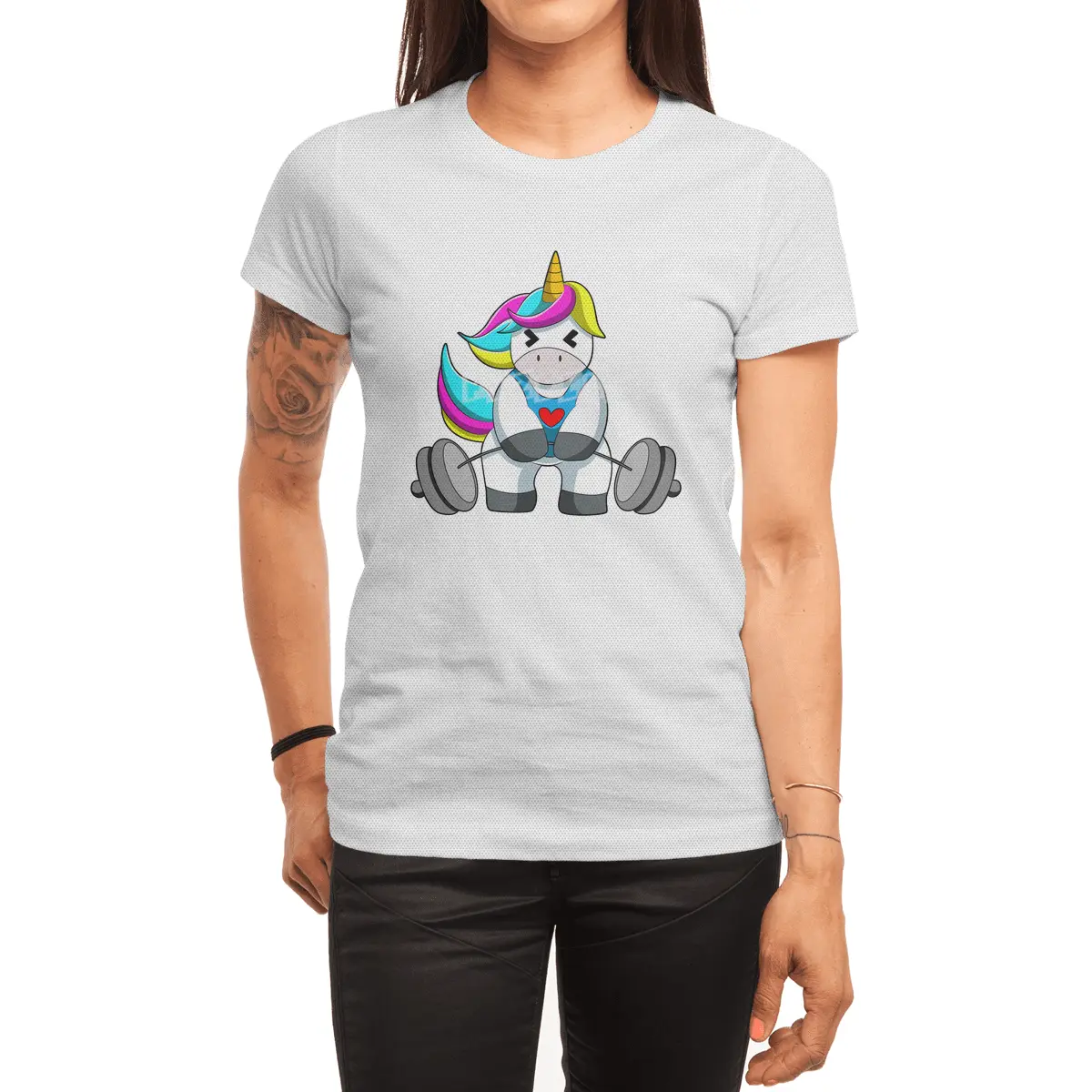 Unicorn at Strength training with Dumbbell Spor T-Shirt