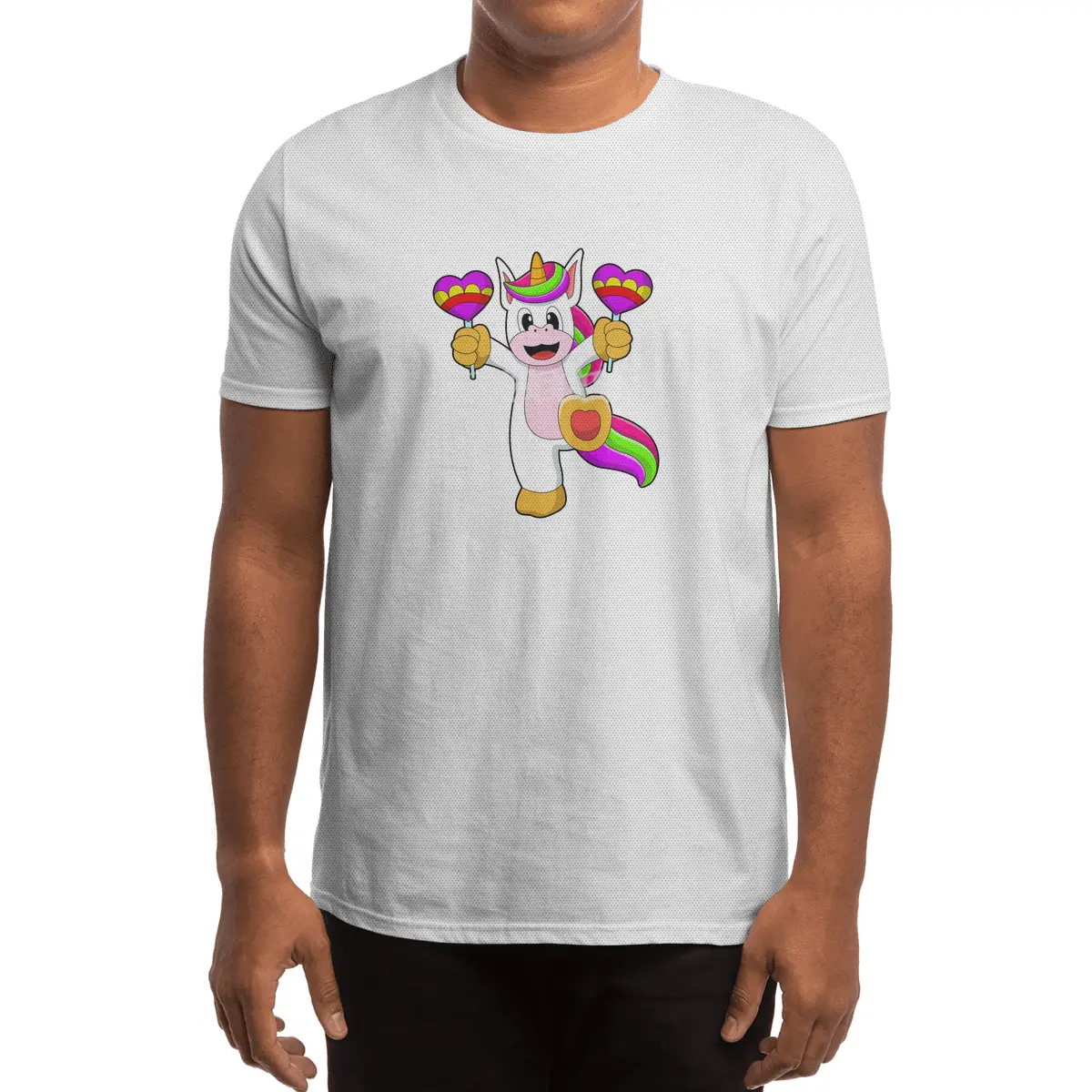 Unicorn with Hearts Spor T-Shirt