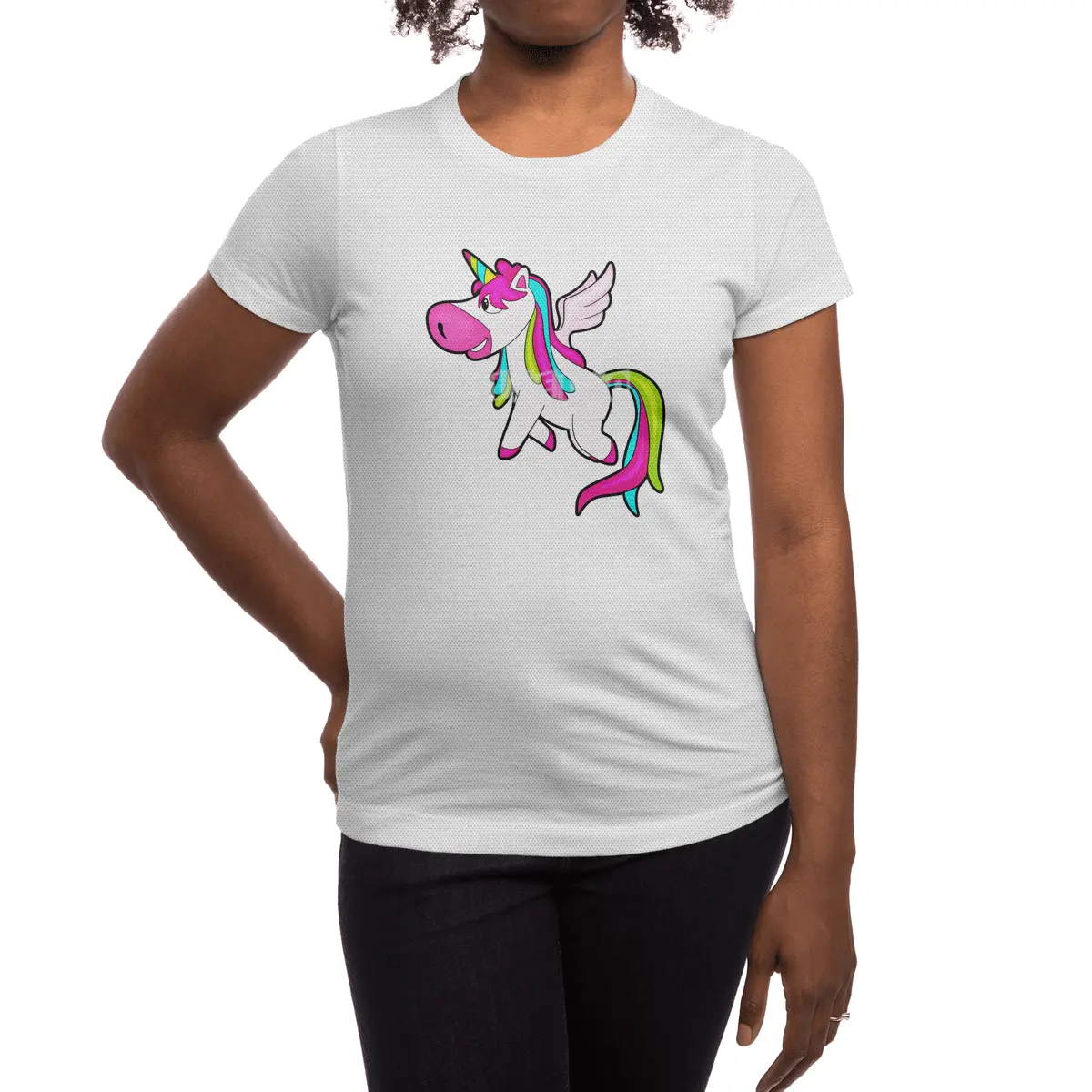 Unicorn with Wings Spor T-Shirt