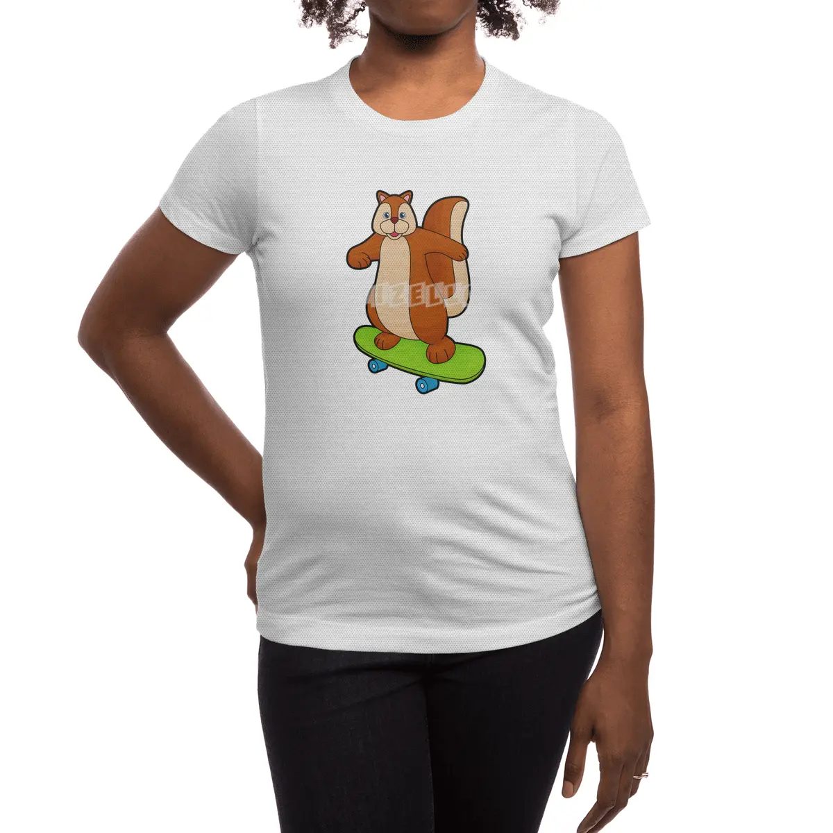 Squirrel as Skater with Skateboard Spor T-Shirt