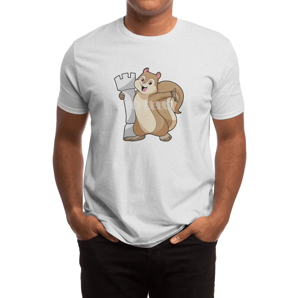 Squirrel at Chess with Chess piece King Spor T-Shirt