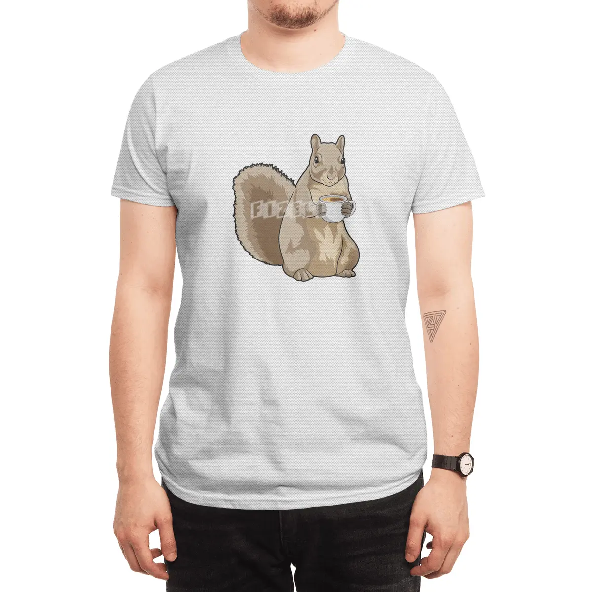 Squirrel with Cup of Coffee Spor T-Shirt