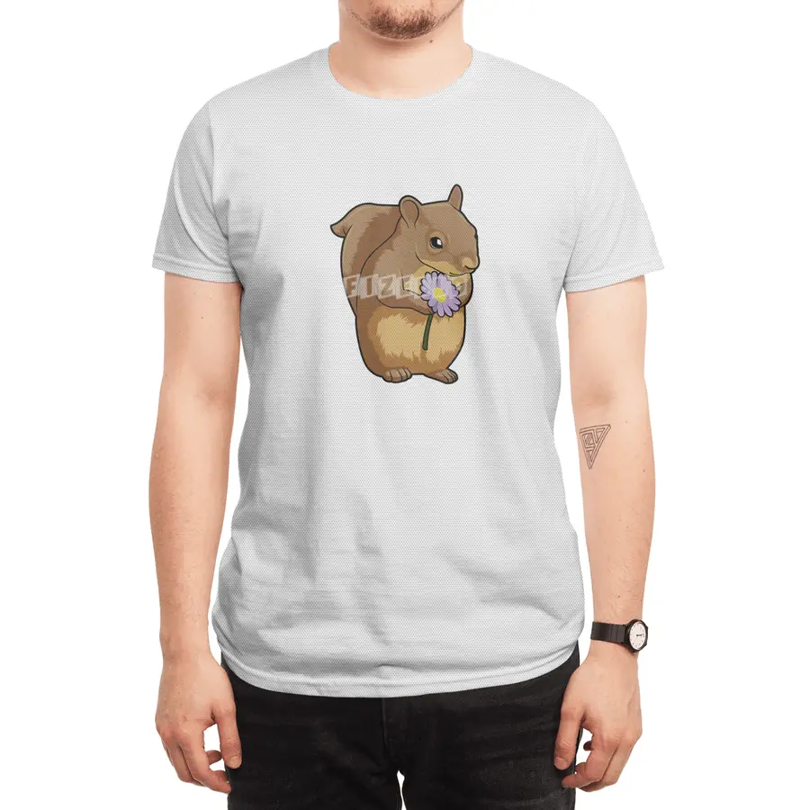 Squirrel with purple Flower Spor T-Shirt