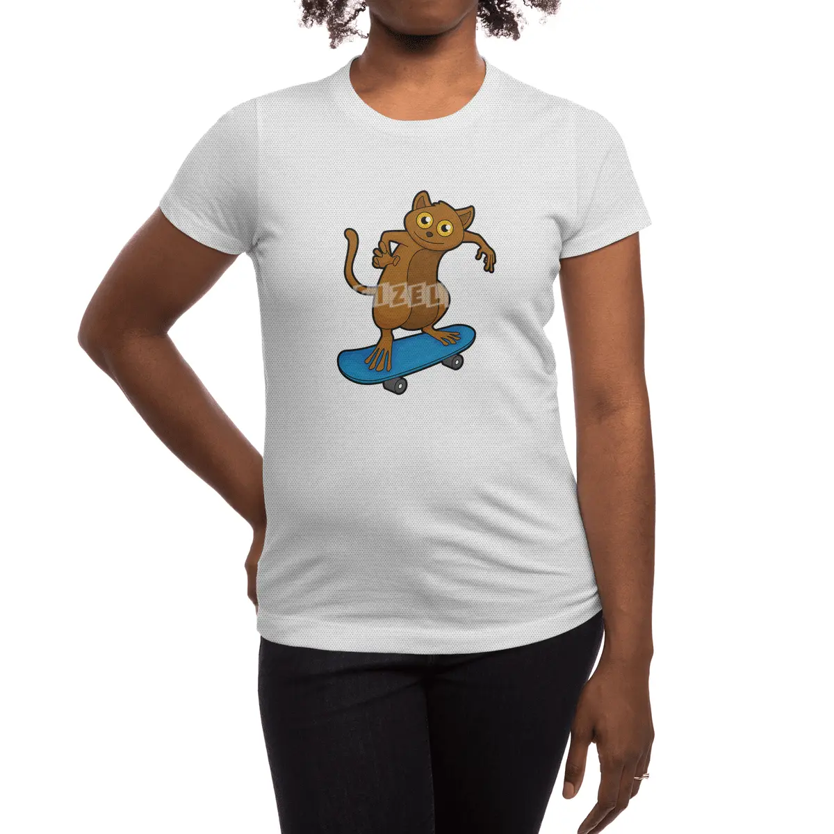 Tarsier as Skater with Skateboard Spor T-Shirt