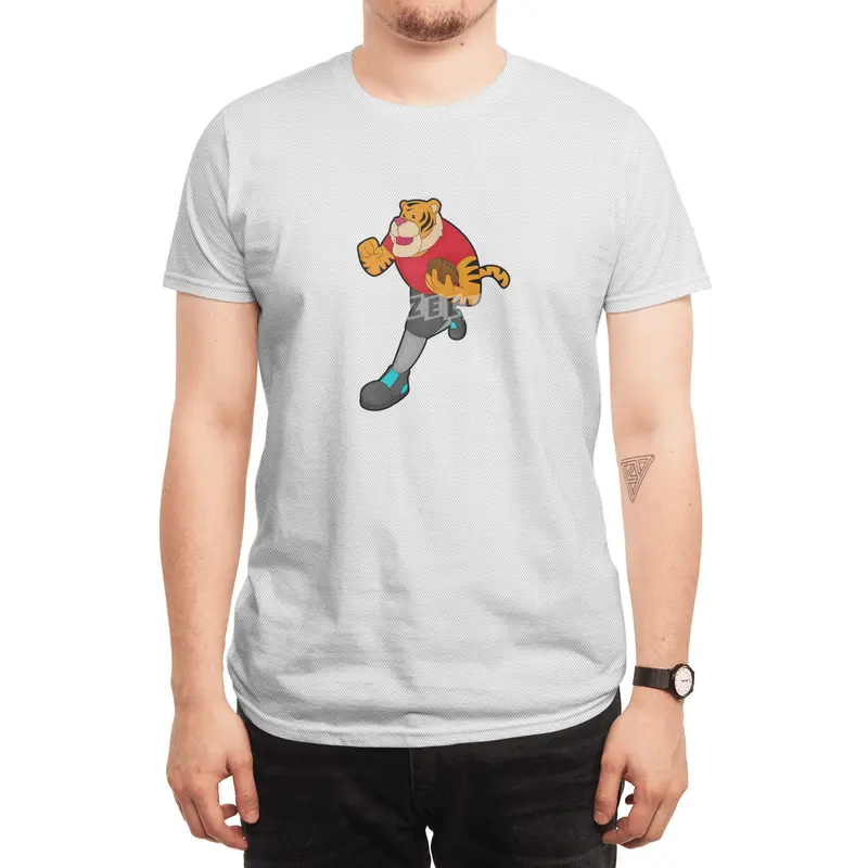 Tiger as Football player with Football Spor T-Shirt
