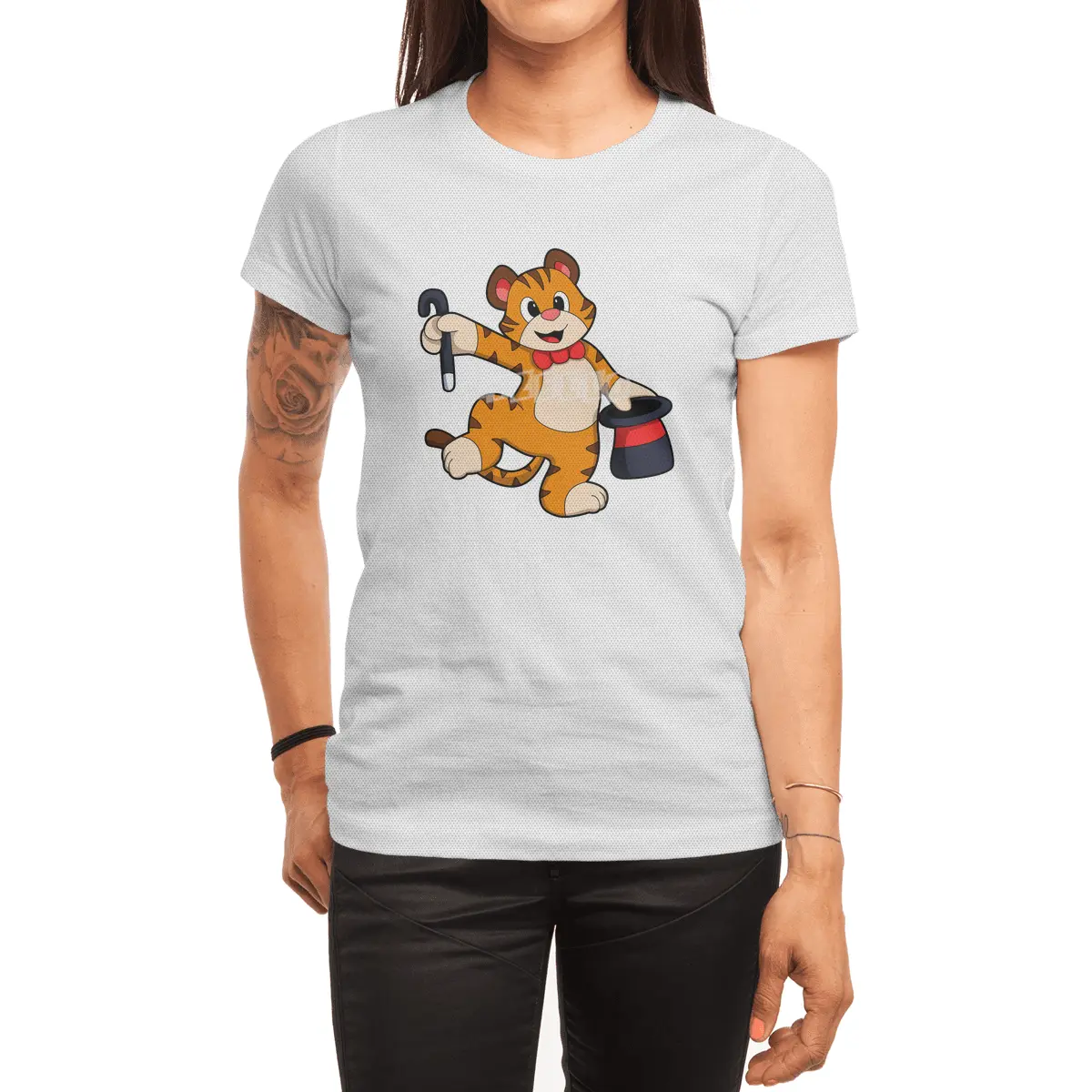 Tiger as Gentleman with Hat Spor T-Shirt