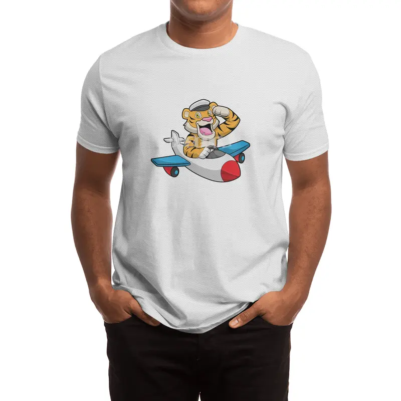Tiger as Pilot in Plane Spor T-Shirt